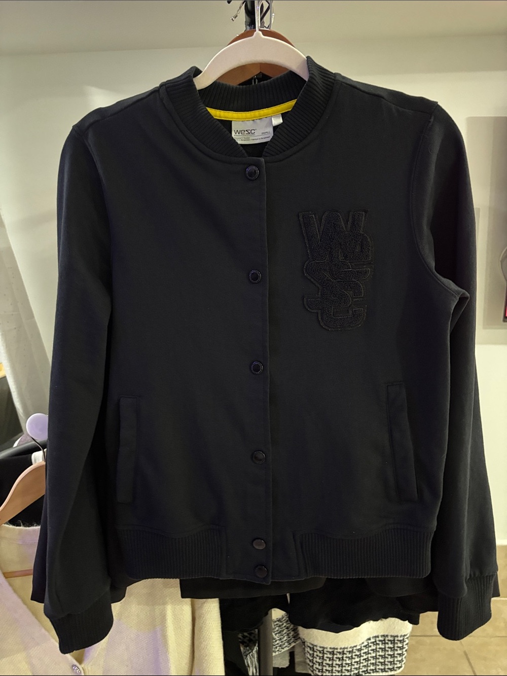 WESC Black Bomber-Style Jacket